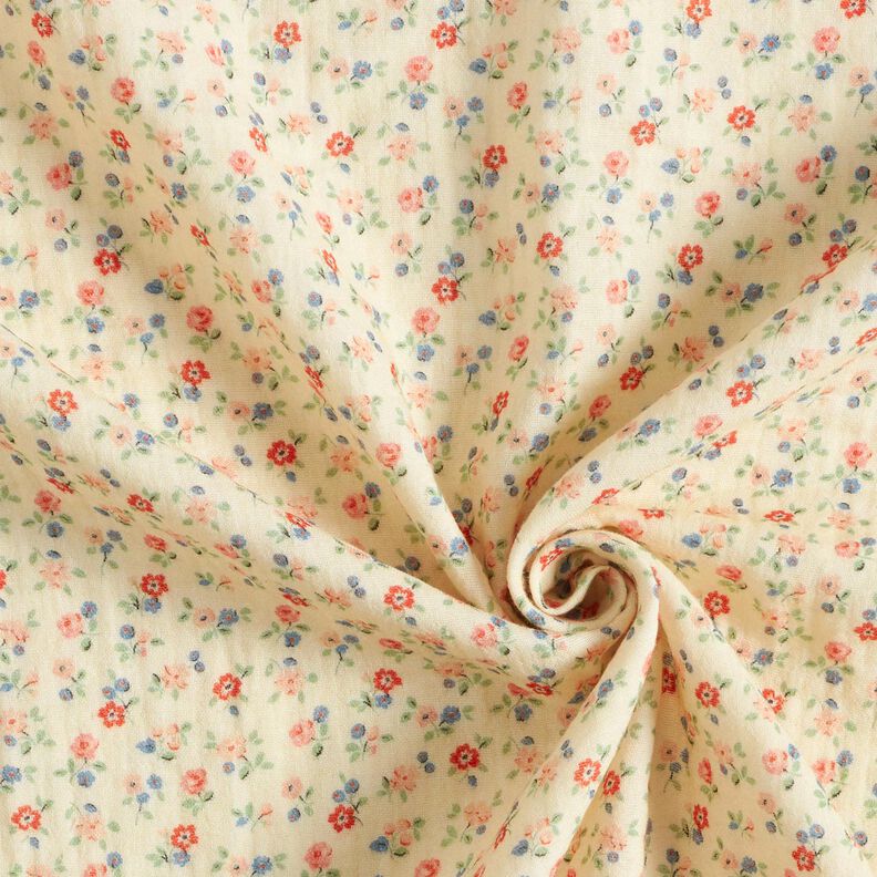 mussolina / tessuto doppio increspato Fiorellini romantici | Poppy Fabrics – beige chiaro,  image number 3