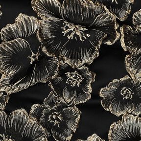 Jacquard Fiori con effetto 3D – nero/mandorla, 