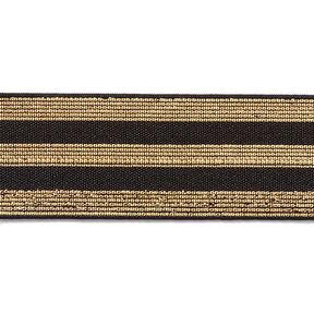 nastro elastico a righe [40 mm] – nero/oro, 