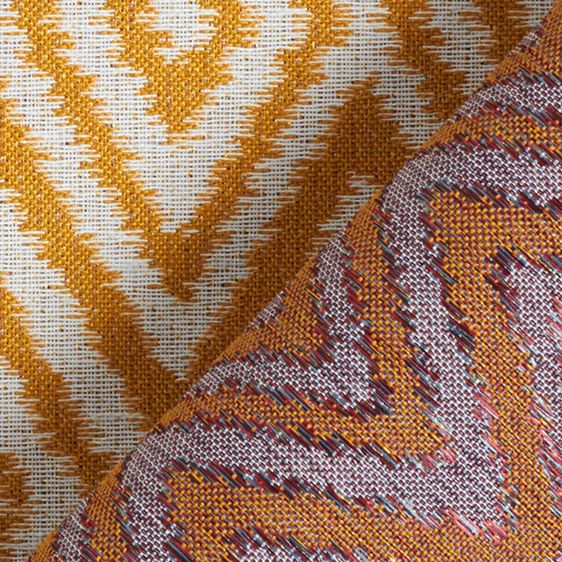 Tessuto jacquard da esterni stile etnico – senape,  image number 4
