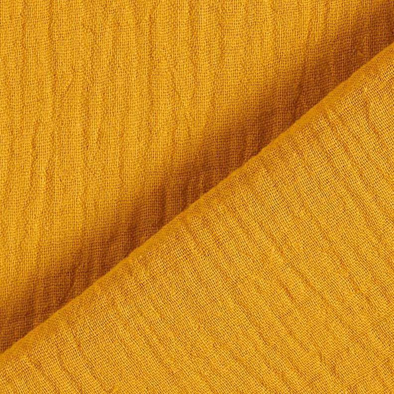 GOTS mussolina / tessuto doppio increspato | Tula – giallo curry,  image number 4