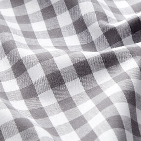 tessuto in cotone Quadro vichy 1 cm – grigio perla/bianco, 