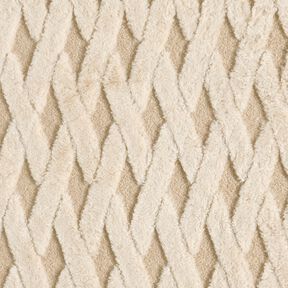 ecopelliccia tessuto bouclé losanghe – sabbia/naturale, 