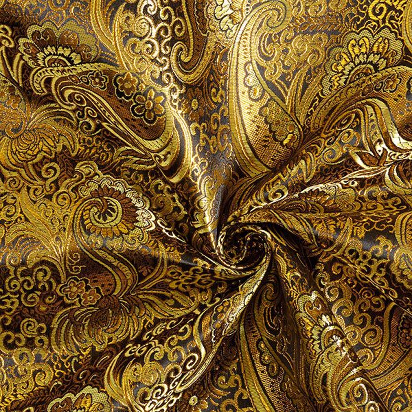 jacquard abbigliamento, paisley effetto metallizzato – oro/nero,  image number 3