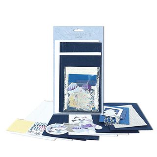 Kit per biglietti augurali fai-da-te Natale  – blu, 