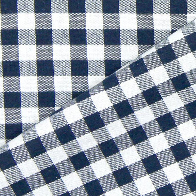 tessuto in cotone Quadro vichy 1 cm – nero-azzurro/bianco,  image number 3