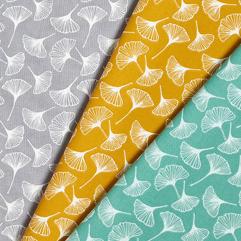 tessuto in cotone cretonne ginkgo – grigio, image number 5
