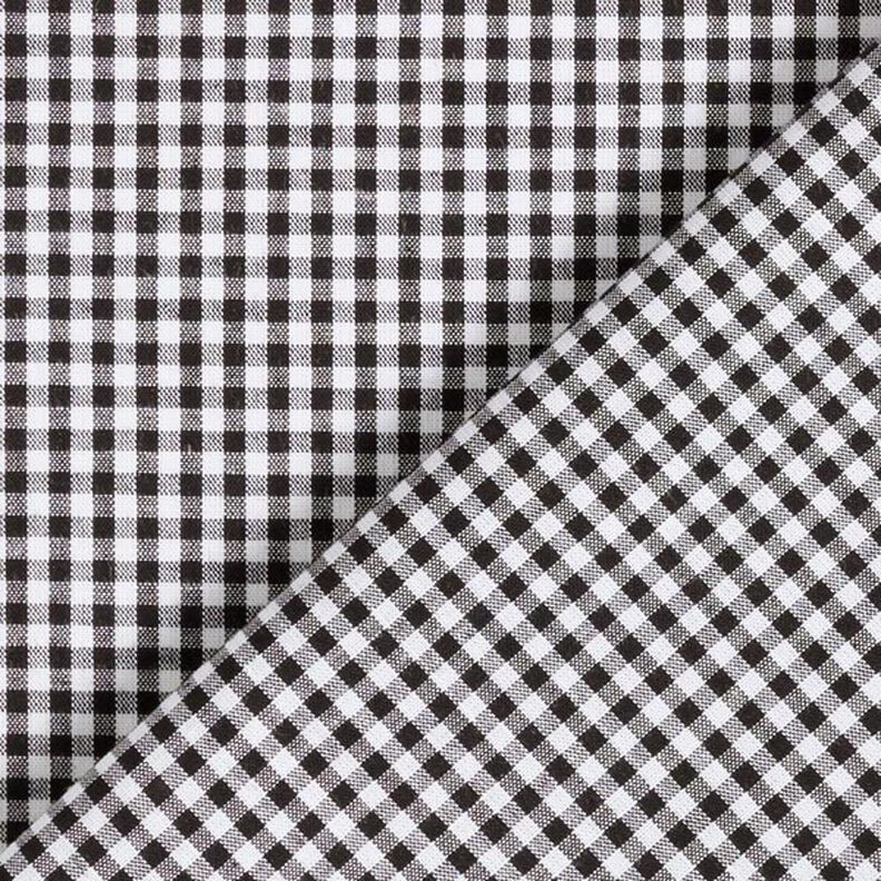 popeline di cotone piccoli quadretti Vichy, tinto in filo – nero/bianco,  image number 6
