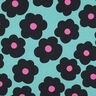 popeline di cotone Big Flower | Nerida Hansen – turchese chiaro/nero,  thumbnail number 1