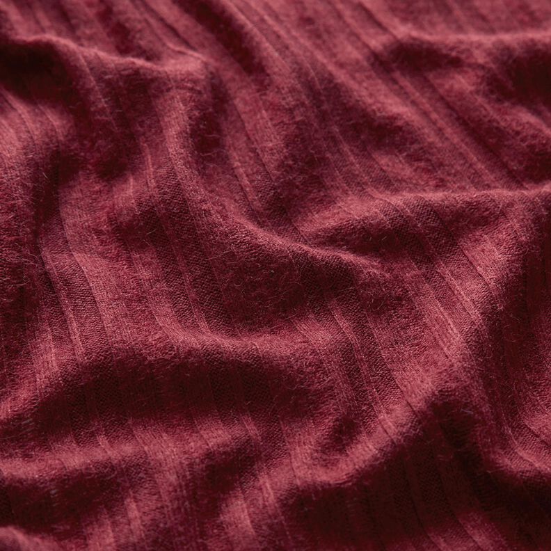 Maglia a coste in tinta unita – rosso Bordeaux,  image number 2