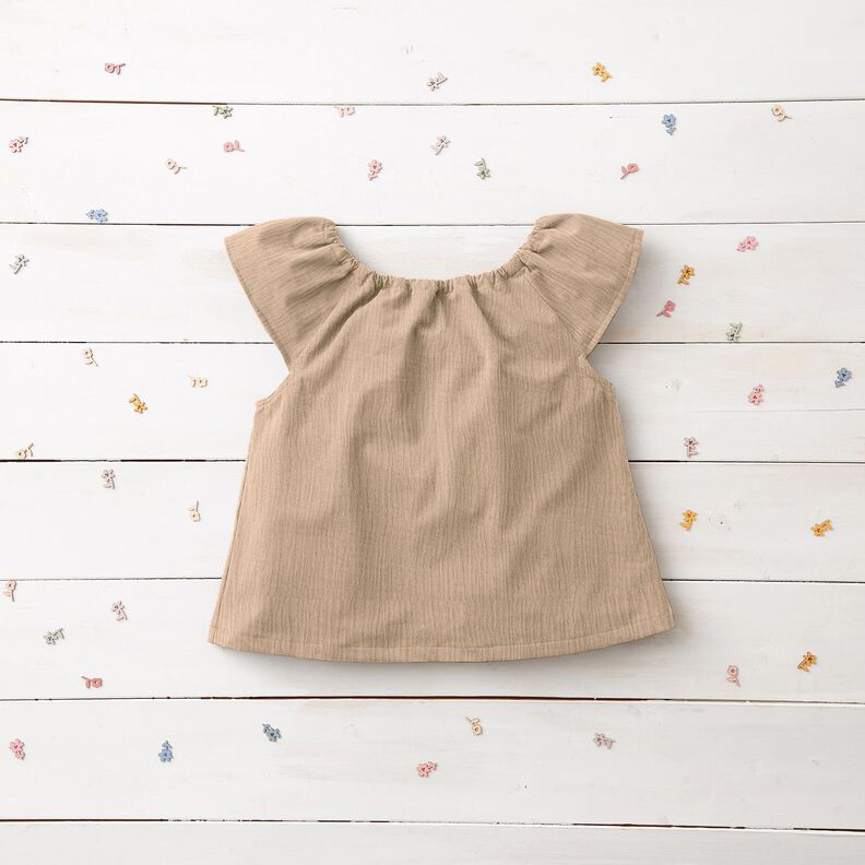 mussolina / tessuto doppio increspato – beige scuro,  image number 8