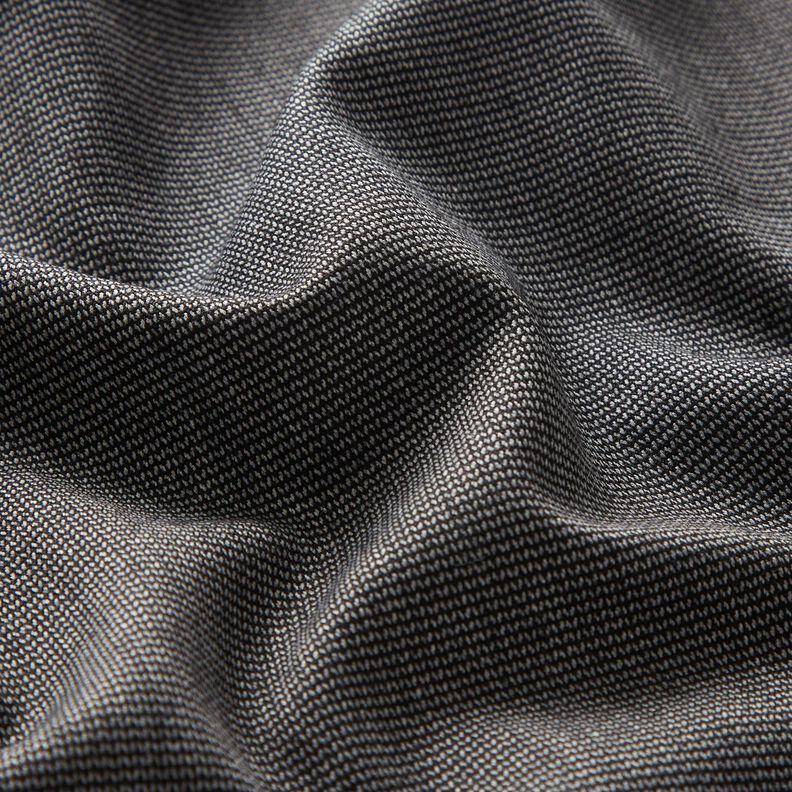Tessuto elasticizzato zig zag per pantaloni – grigio argento/nero,  image number 2