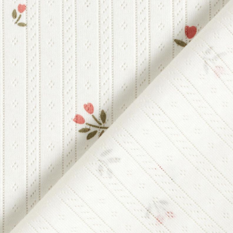 Ajour jersey di cotone tulipani – avorio, image number 4