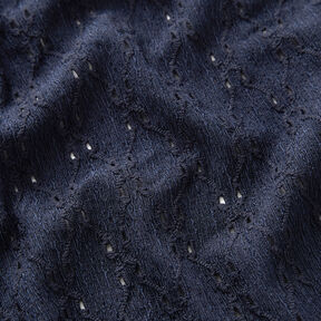 Maglia effetto Krinkle con ricamo inglese – blu notte | Resto 50cm, 