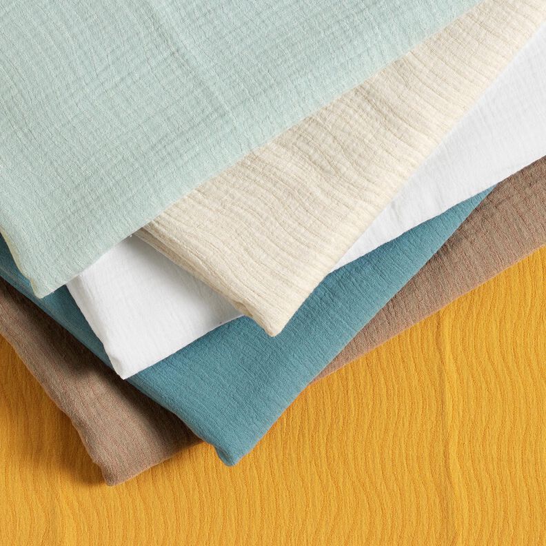 misto cotone-lino Jacquard Motivo a onde – bianco,  image number 6