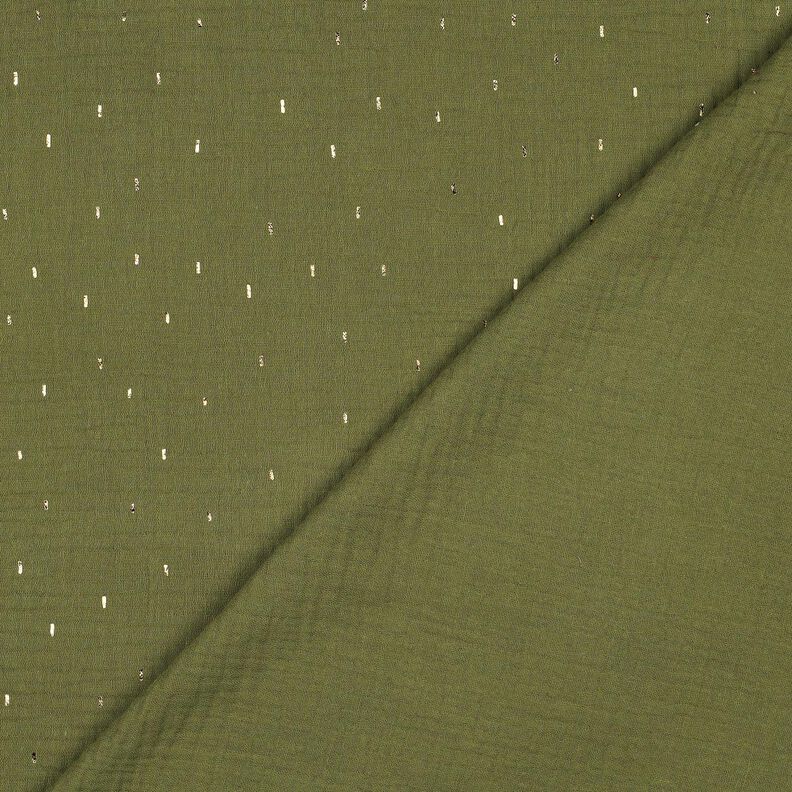 mussolina / tessuto doppio increspato rettangolo stampa laminata | Poppy Fabrics – pino/oro effetto,  image number 4
