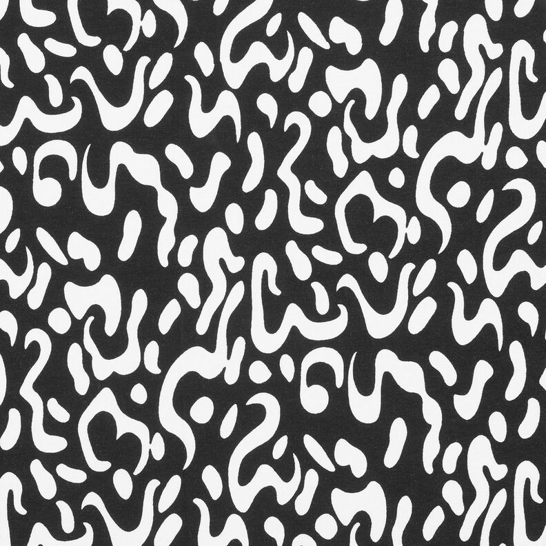 Jersey di viscosa con fantasia leopardata astratta – nero/bianco, image number 7