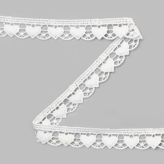 pizzo guipure cuoricini - bianco sporco, 