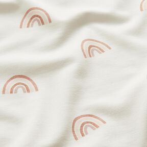 GOTS jersey di cotone Delicati arcobaleni stampa digitale – avorio, 