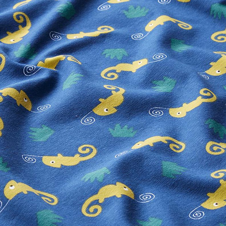 jersey di cotone camaleonte – colore blu jeans/verde lime,  image number 2