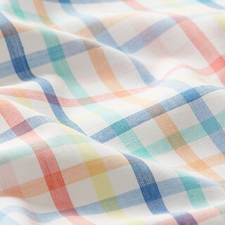 fine batista di cotone quadri colorati tinti in filo – bianco, 