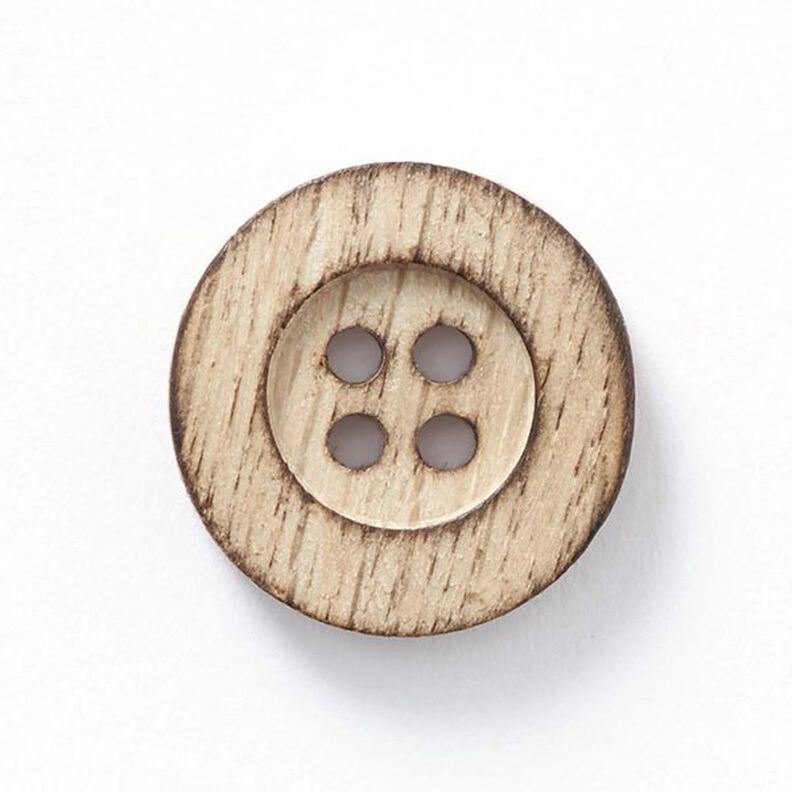 bottone in legno 4 fori – naturale,  image number 1