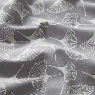 tessuto in cotone cretonne  ginkgo – grigio, 