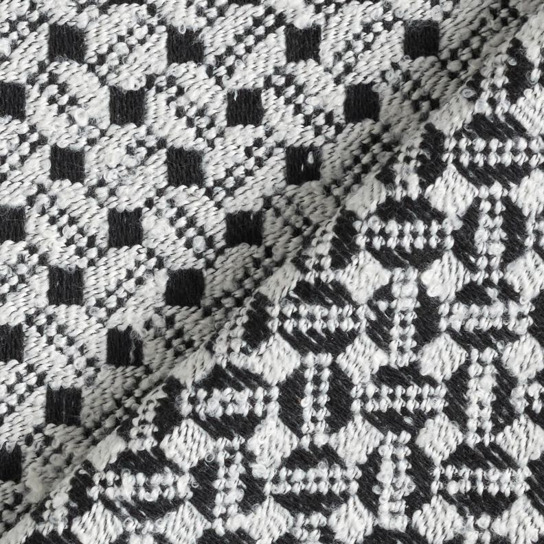 Tessuto per cappotto a quadretti – bianco/nero,  image number 5