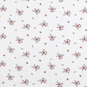 GOTS jersey di cotone Fiori sparsi | Poppy Fabrics – bianco, 