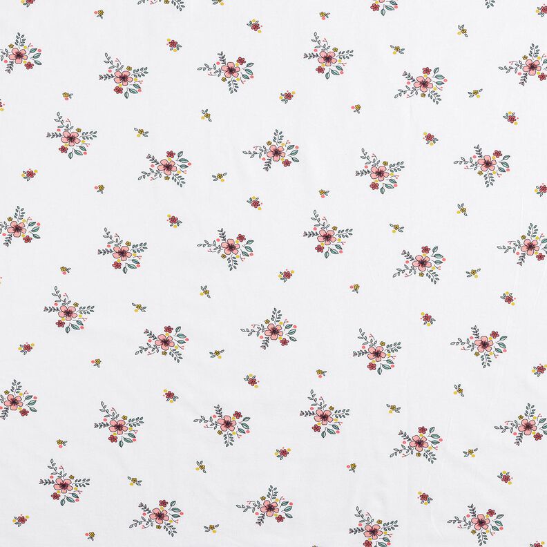GOTS jersey di cotone Fiori sparsi | Poppy Fabrics – bianco,  image number 1