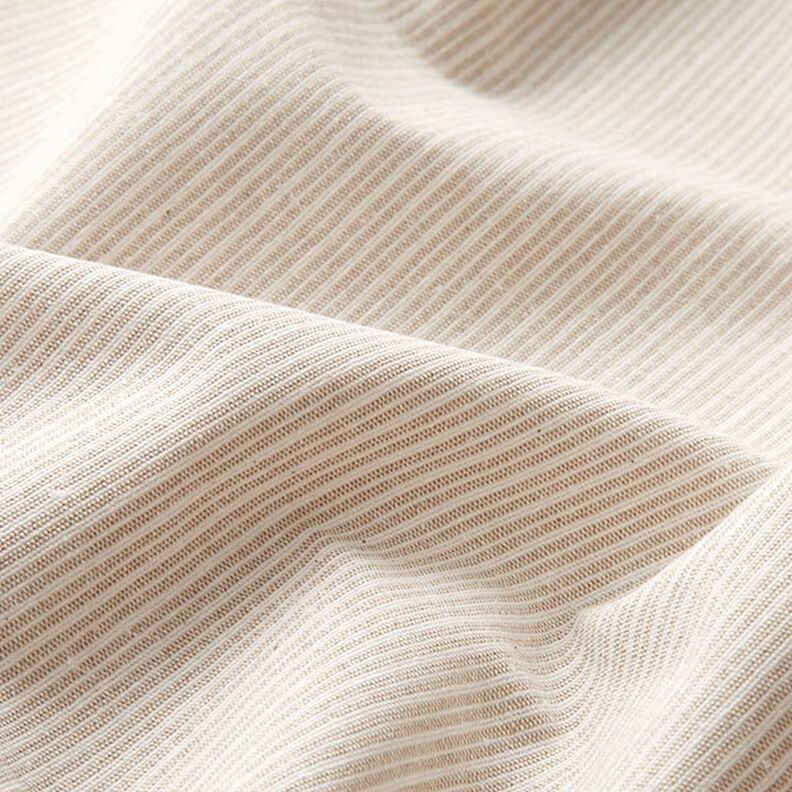 tessuto arredo canvas, righe sottili, riciclato – beige scuro,  image number 2