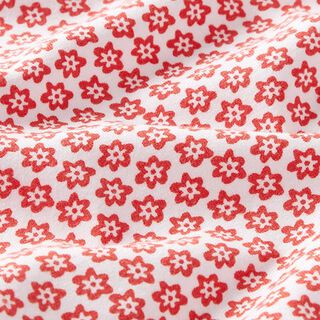 jersey di cotone, piccoli fiori – bianco/rosso, 