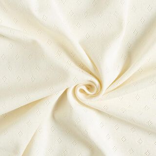 jersey maglia fine con motivi traforati – bianco lana, 