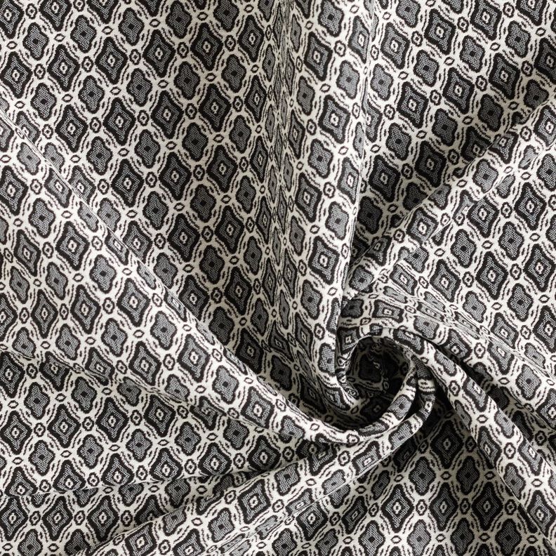 stretch Jacquard misto viscosa Finissime losanghe – bianco lana/grigio,  image number 3