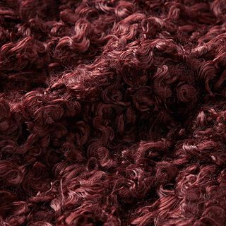 tessuto in maglia riccioli flokati – rosso Bordeaux, 