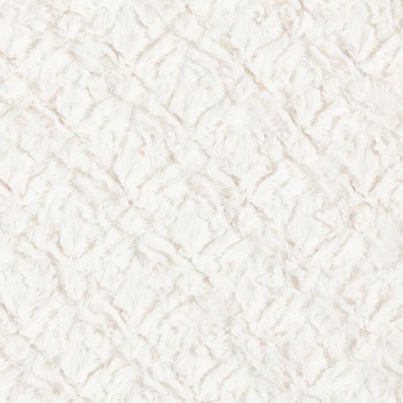 Fantasia a rombi in pelliccia sintetica – bianco lana,  image number 1