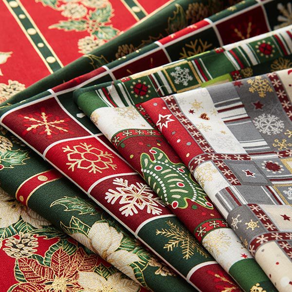 popeline di cotone, Natale colorato – verde, image number 5