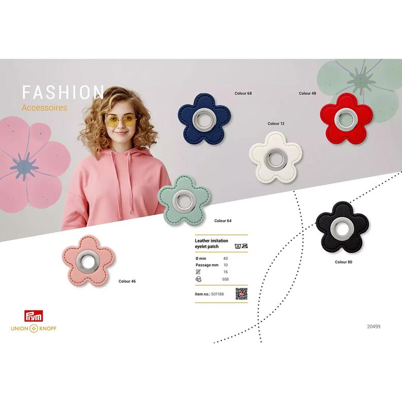 applicazione in similpelle con occhiello fiore | Prym – rosa,  image number 3