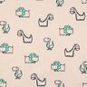 flanella di cotone dinosauri impertinenti | Poppy Fabrics – naturale/verde smeraldo,  thumbnail number 1