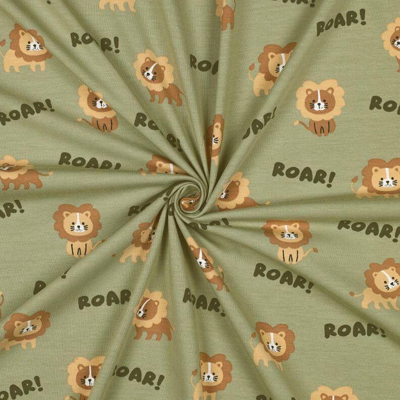jersey di cotone leone | Poppy Fabrics – pistacchio/marrone capriolo, image number 3