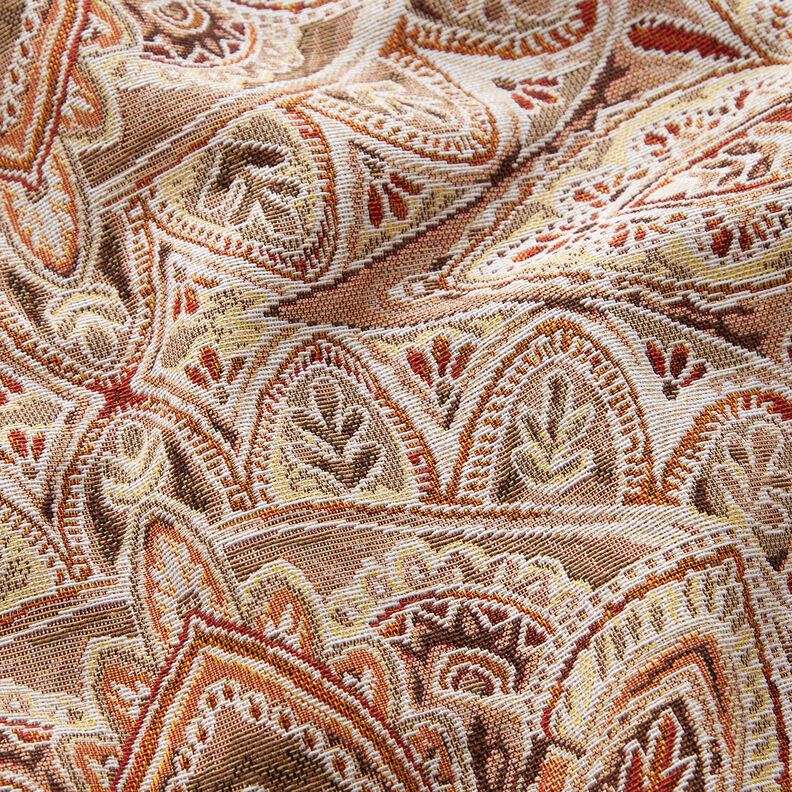 tessuto arredo gobelin Delicato mandala – bianco lana/bronzo, image number 2