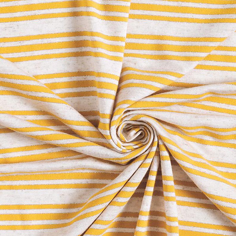 jersey di viscosa, righe glitter irregolari – bianco lana/giallo sole,  image number 3