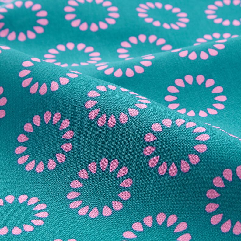 cotone rivestito Cerchi variopinti – petrolio/violetto pastello, image number 2