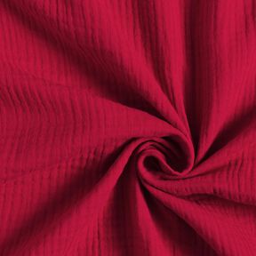 GOTS mussolina / tessuto doppio increspato | Tula – rosso carminio, 