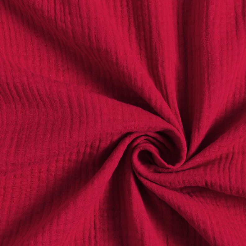 GOTS mussolina / tessuto doppio increspato | Tula – rosso carminio,  image number 1