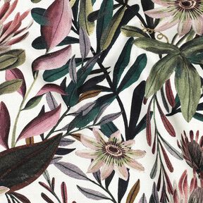 tessuto arredo tessuti canvas fiori artistici – avorio/pino scuro, 