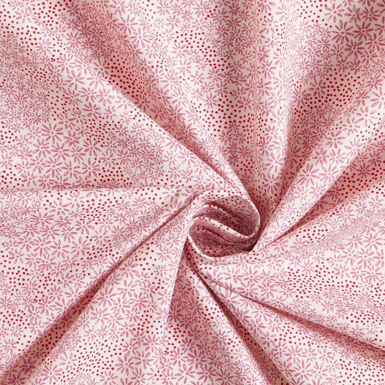 popeline di cotone Semi di fiori – bianco/violetto pastello, image number 3