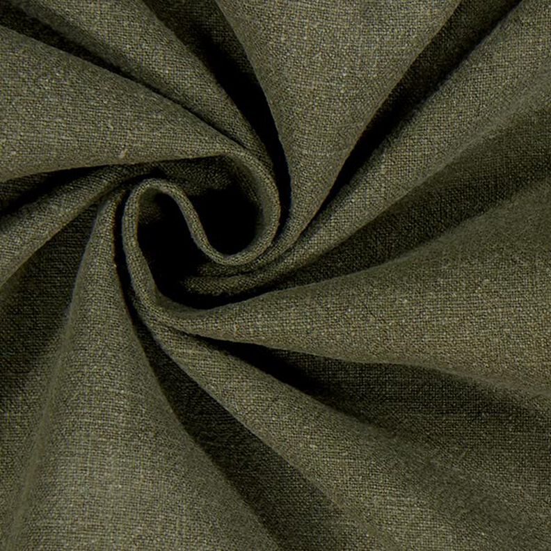 Tessuto di misto ramiè lavato a pietra, qualità pesante – verde oliva scuro,  image number 2