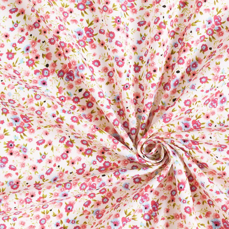 Millefiori in popeline di cotone – bianco/pink,  image number 3