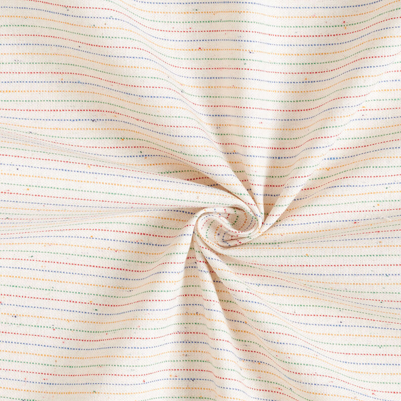 tessuto arredo mezzo panama Righe multicolori – naturale,  image number 3